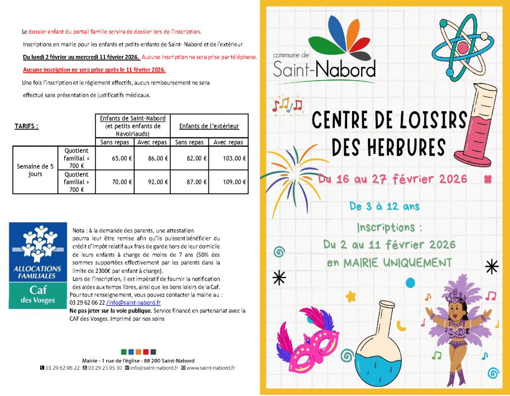 centre loisirs herbures fevrier 2026