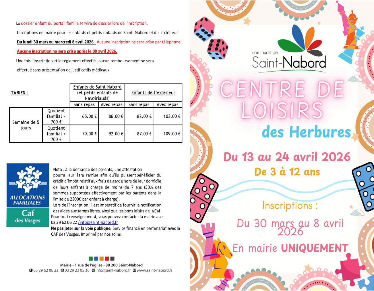 centre loisirs herbures fevrier 2026