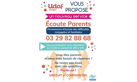 L'UDAF des Vosges met à disposition des parents Vosgiens une ligne téléphonique