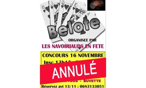 Le concours de belote est annulé !!!