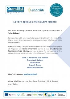 REUNION SUITE AU DEPLOIEMENT DE LA FIBRE OPTIQUE